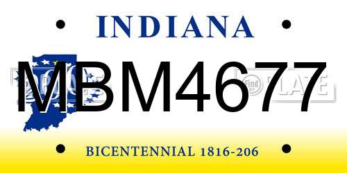 MBM4677 Indiana License Plate