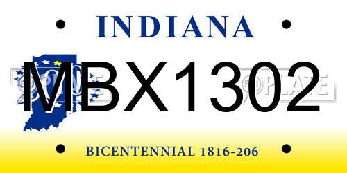 MBX1302 Indiana License Plate