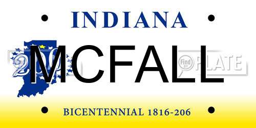 MCFALL Indiana License Plate