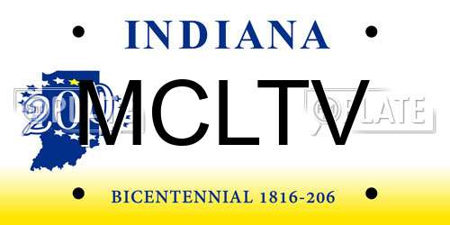 MCLTV Indiana License Plate