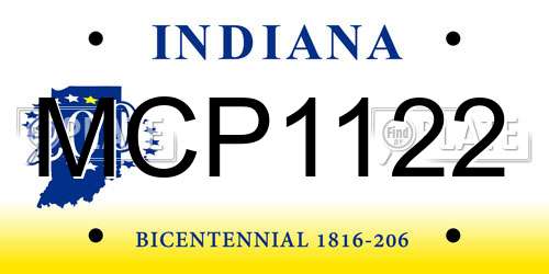 MCP1122 Indiana License Plate