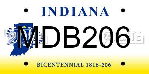 MDB206 Indiana License Plate