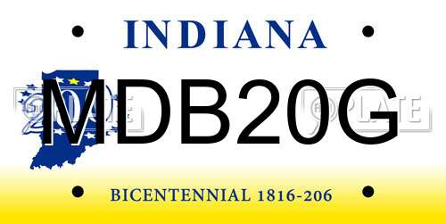 MDB20G Indiana License Plate