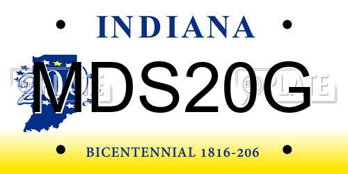 MDS20G Indiana License Plate