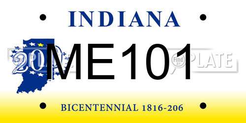 ME101 Indiana License Plate