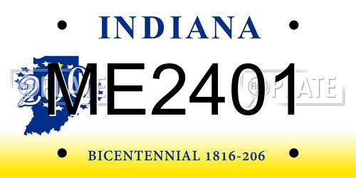 ME2401 Indiana License Plate
