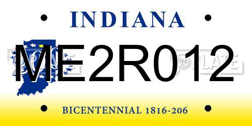 ME2R012 Indiana License Plate