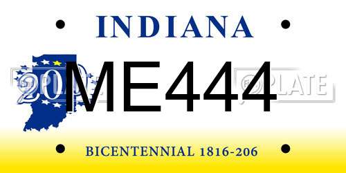 ME444 Indiana License Plate