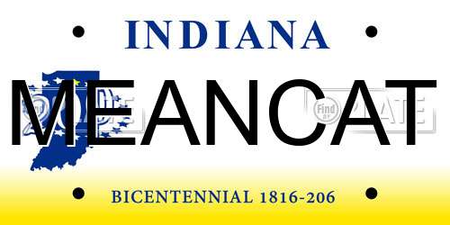 MEANCAT Indiana License Plate