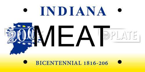MEAT Indiana License Plate