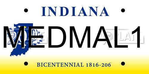 MEDMAL1 Indiana License Plate