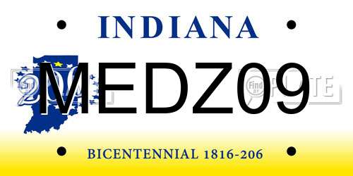 MEDZ09 Indiana License Plate