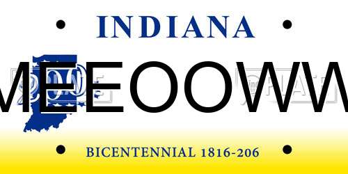 MEEOOWW Indiana License Plate