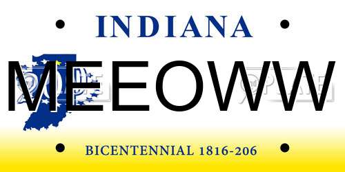 MEEOWW Indiana License Plate