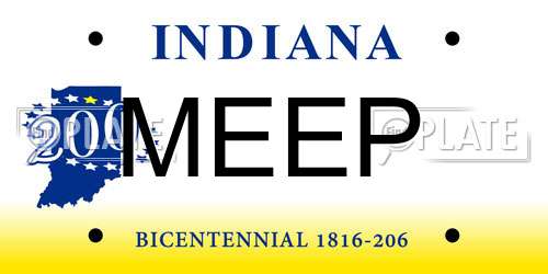 MEEP Indiana License Plate
