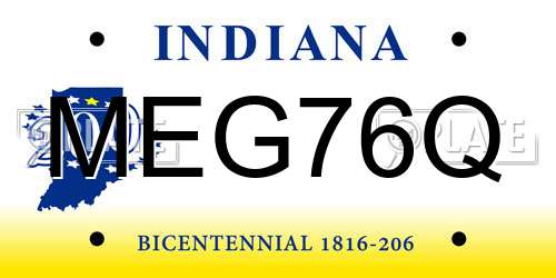 MEG76Q Indiana License Plate