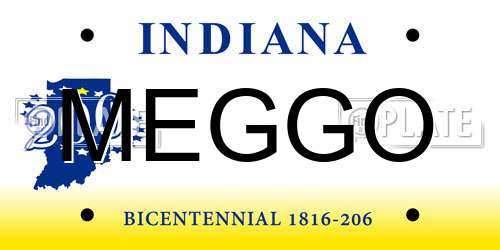 MEGGO Indiana License Plate