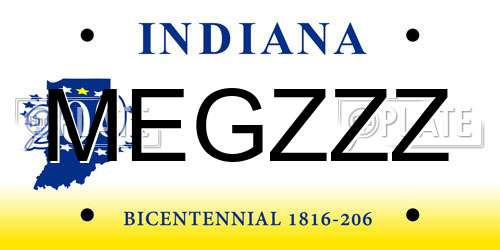 MEGZZZ Indiana License Plate