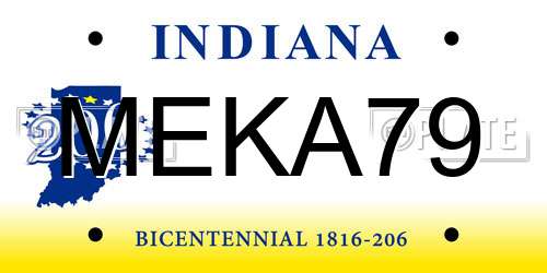 MEKA79 Indiana License Plate