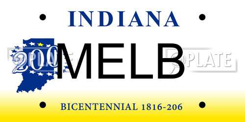 MELB Indiana License Plate
