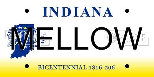 MELLOW Indiana License Plate