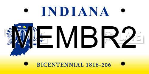 MEMBR2 Indiana License Plate