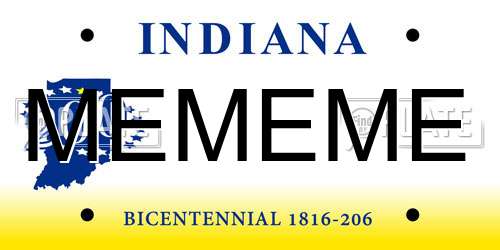 MEMEME Indiana License Plate