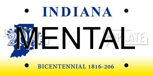 MENTAL Indiana License Plate