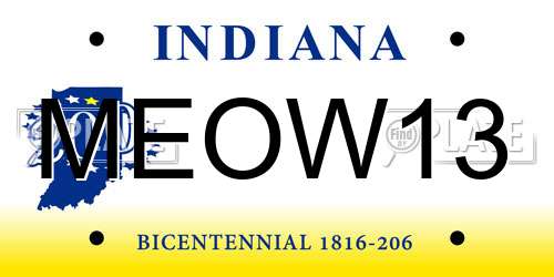 MEOW13 Indiana License Plate