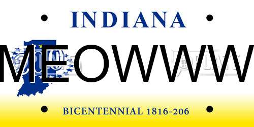 MEOWWW Indiana License Plate