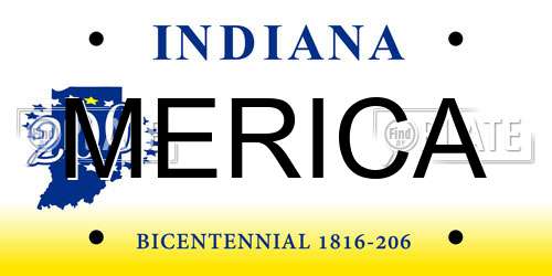 MERICA Indiana License Plate