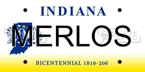 MERLOS Indiana License Plate