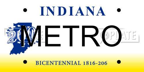METRO Indiana License Plate