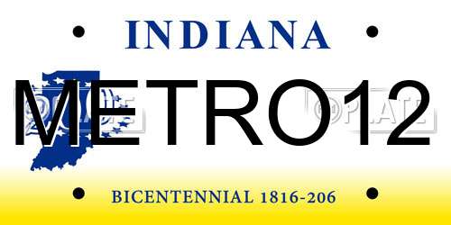 METRO12 Indiana License Plate
