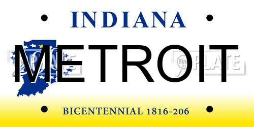 METROIT Indiana License Plate