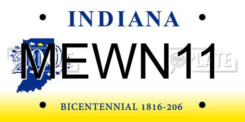MEWN11 Indiana License Plate