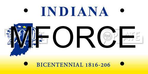 MFORCE Indiana License Plate