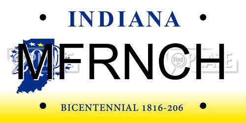 MFRNCH Indiana License Plate