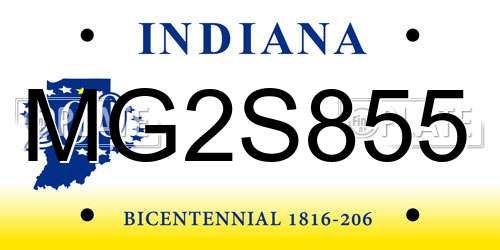 MG2S855 Indiana License Plate