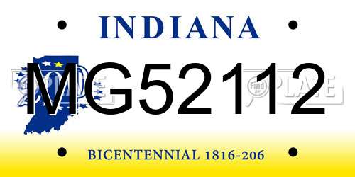 MG52112 Indiana License Plate