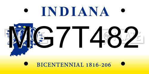 MG7T482 Indiana License Plate