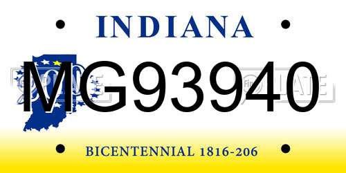 MG93940 Indiana License Plate