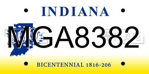MGA8382 Indiana License Plate