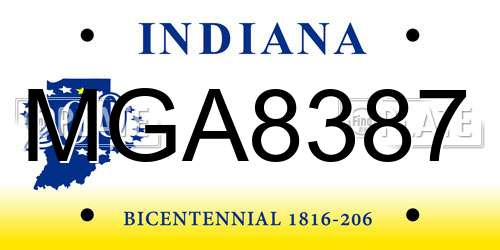 MGA8387 Indiana License Plate