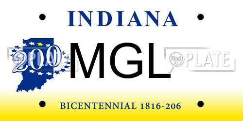 MGL Indiana License Plate