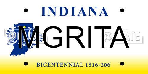 MGRITA Indiana License Plate