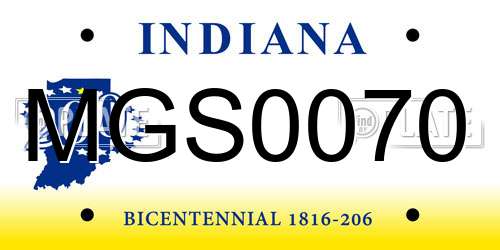 MGS0070 Indiana License Plate