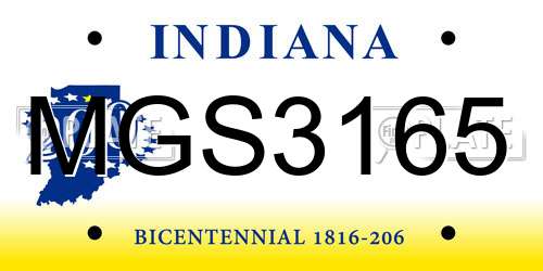 MGS3165 Indiana License Plate