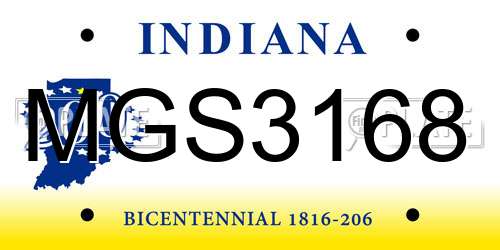 MGS3168 Indiana License Plate