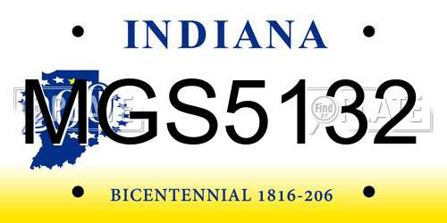 MGS5132 Indiana License Plate